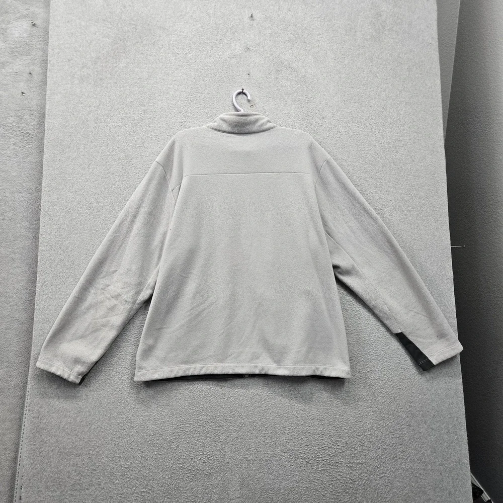 The North Face Men Jacket XL Gray Colorblock Fleece Logo Zipped Pockets Casual